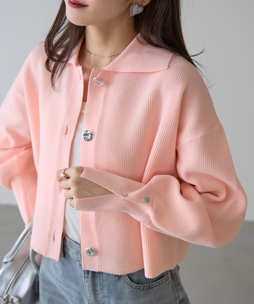 カーディガン 「ZOZO限定」スポンディッシュシルバーボタンカーデ レディース