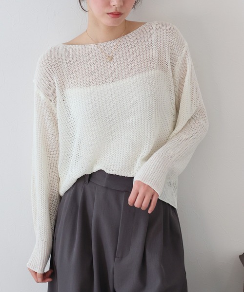 ニット セーター スパンコールメッシュニット レディース BLUEEAST ニット セーター スパンコールメッシュニット