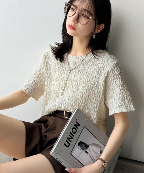 ARTS&SCIENCE ノーカラーフェイクシャツ FREAK'S STORE シャツ ウォッシュ加工 フェイクレザー