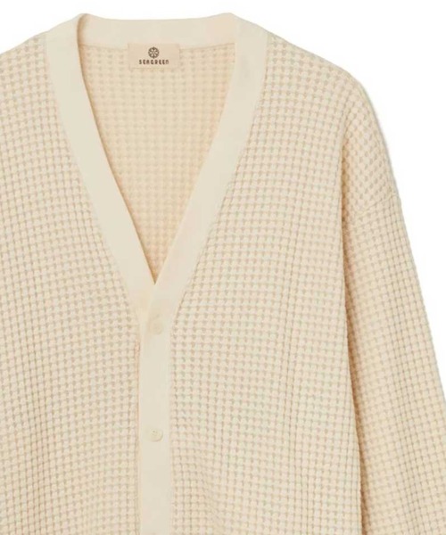 新品SEAGREENカーディガン SEAGREEN（シーグリーン） カーディガン BIG WAFFLE CARDIGAN メンズ