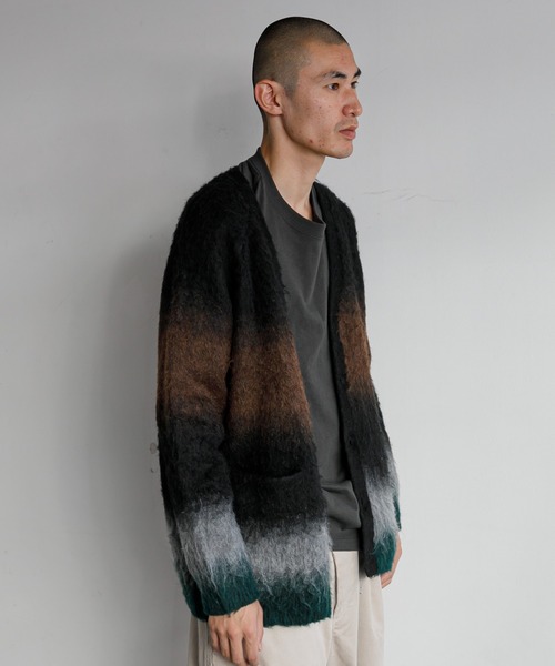 「AMERICAN RAG CIE」 ニットカーディガン M ブラウン メンズ_画像9