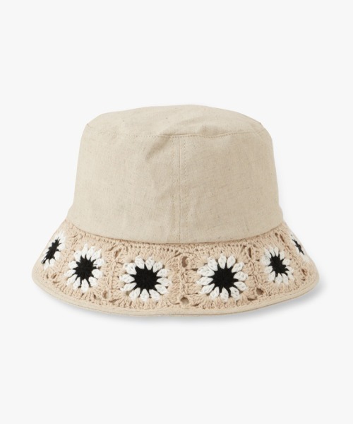 ANNA SUI 帽子 ハット お花ニットモチーフバケットハット