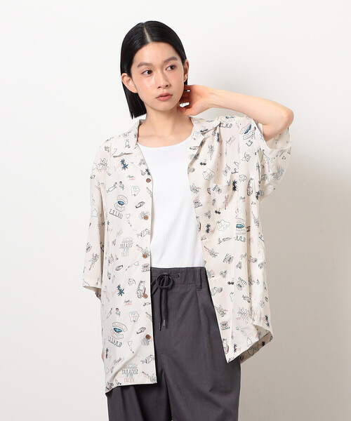 Purple&Yellow シャツ レトロポップ アロハシャツ メンズ
