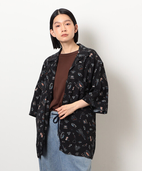 アロハまとめ売り SizeMAX】Kansai 接触冷感 幾何学柄プリントアロハシャツ【AOKI