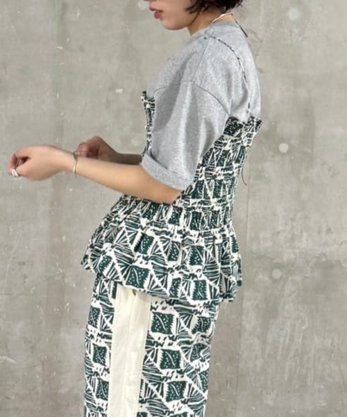 ブラウス シャツ 「SARA MALLIKA/サラマリカ」 COTTON POPLIN PRINT CAMI TOP レディース