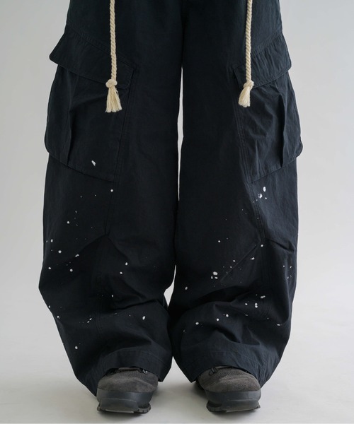 カーゴパンツ 「EPNK」Painted cotton cargo pants / ペインテッド