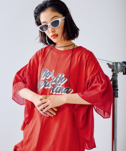 LEPSIM tシャツ サイド布帛ロゴT 452517 レディース : ZOZOTOWN