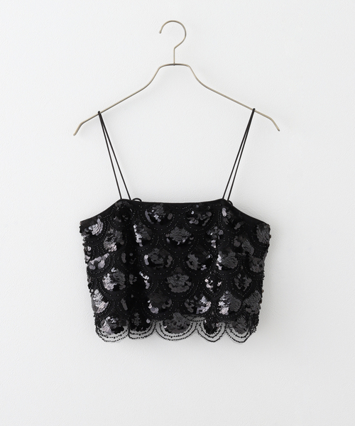 ブラウス シャツ 「ROTATE/ロテート」Sequins Crop Top：ブラウス レディース