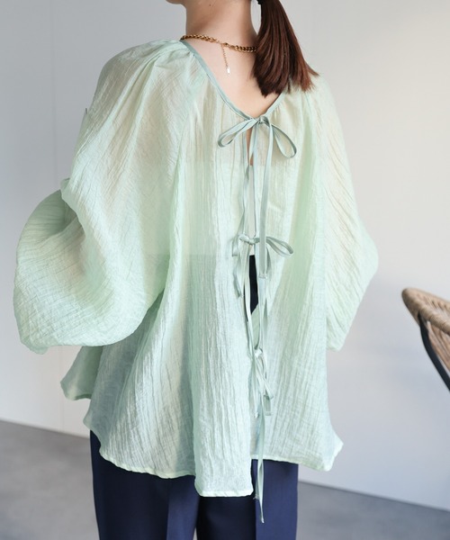 she tokyo ブラウス0サイズ【新品】 セール】抜け感たっぷり。オーバーサイズシャツ（シャツ