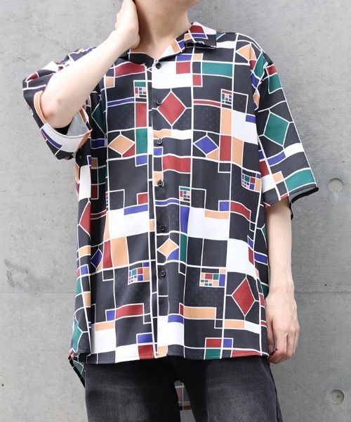 ステンドグラス柄カットソー glamb（グラム） tシャツ Stained Glass T-Shirt / ステンドグラスT