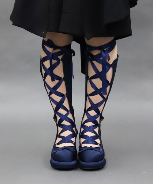 axes femme POETIQUE パンプス レースアップサテンシューズ : ZOZOTOWN