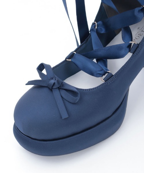 axes femme POETIQUE パンプス レースアップサテンシューズ : ZOZOTOWN