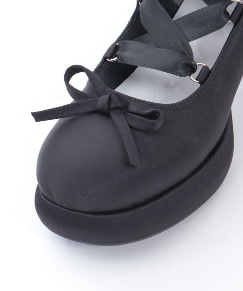 axes femme POETIQUE パンプス レースアップサテンシューズ : ZOZOTOWN