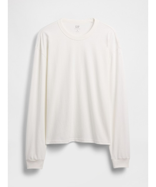 GAP tシャツ オーバーサイズ クロップド Tシャツ 長袖 メンズ