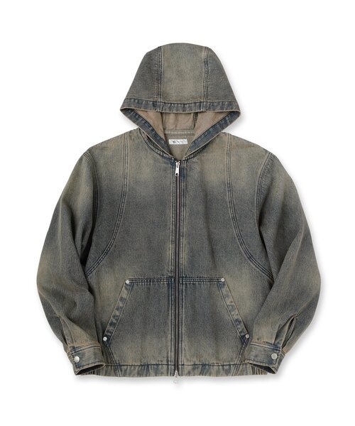 新品✨タケオキクチ 40ct＆525 デニム調 ジップパーカ M ネイビー 525DENIM シャツ（カジュアルシャツ） | 40CARATS&525（タケオキクチ