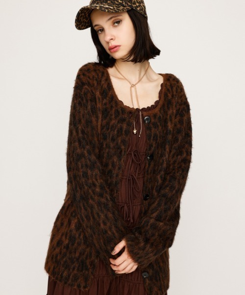 SLY カーディガン 「2025AW」JQ LEOPARD C/D ジャガード
