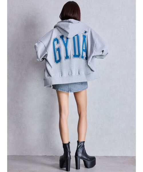 GYDAパーカー GYDA パーカー LOOSEスウェットZIP UPパーカー レディース