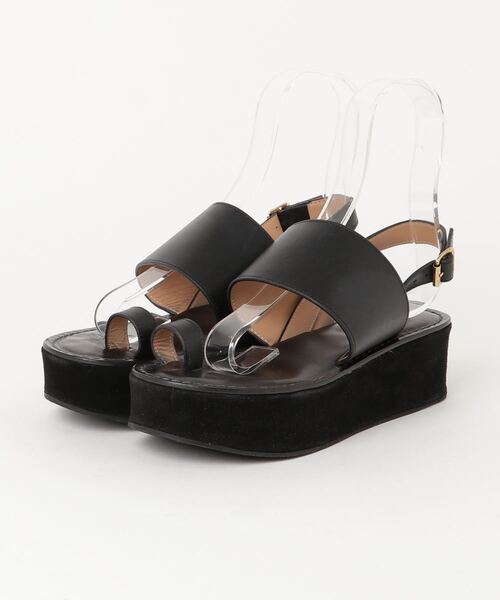 CORSO ROMA, 9 サンダル　38 黒 CORSO ROMA,9 「CORSO ROMA，9」 フラットサンダル 38 ブラック