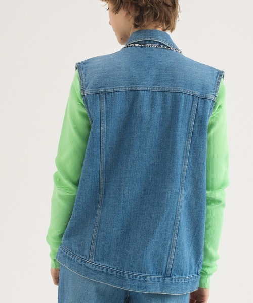 soduk スドーク　overlap denim vest デニム ジレ ベスト ベスト ジレ 「soduk」overlap denim vest レディース メンズ