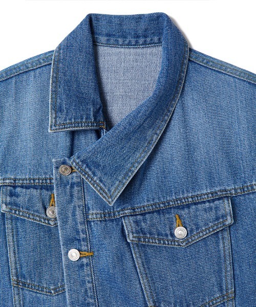 ベスト ジレ 「soduk」overlap denim vest レディース メンズ