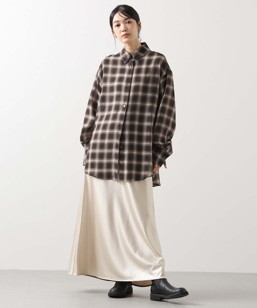 cloche（クロッシェ） ブラウス シャツ グレンチェックオーバーシャツ