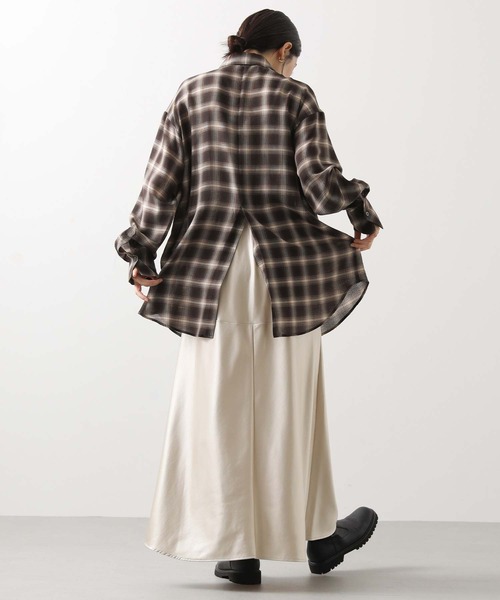 cloche（クロッシェ） ブラウス シャツ グレンチェックオーバーシャツ