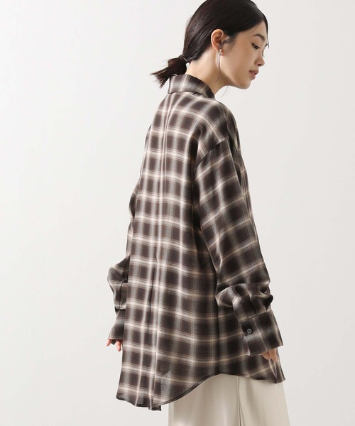 cloche（クロッシェ） ブラウス シャツ グレンチェックオーバーシャツ