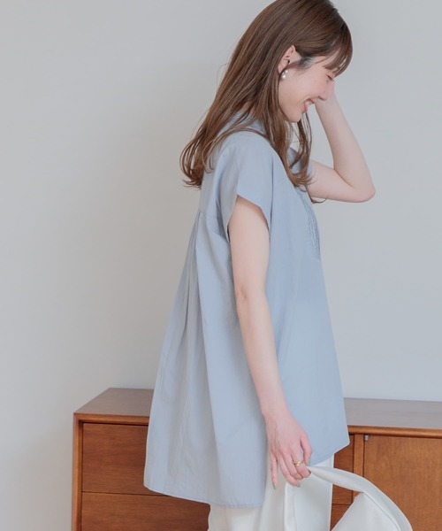 「URBAN RESEARCH Sonny Label」 半袖ブラウス FREE ブルー レディース_画像3