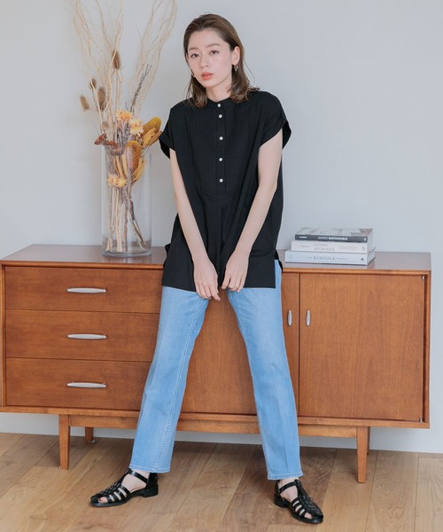 「URBAN RESEARCH Sonny Label」 半袖ブラウス FREE ブルー レディース_画像5