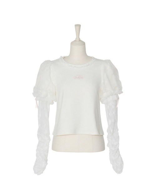 mellfy memory（メルフィーメモリー） tシャツ Feather Lace layered 
