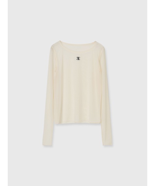 EIMY ISTOIRE（エイミーイストワール） tシャツ ロゴモチーフチュール