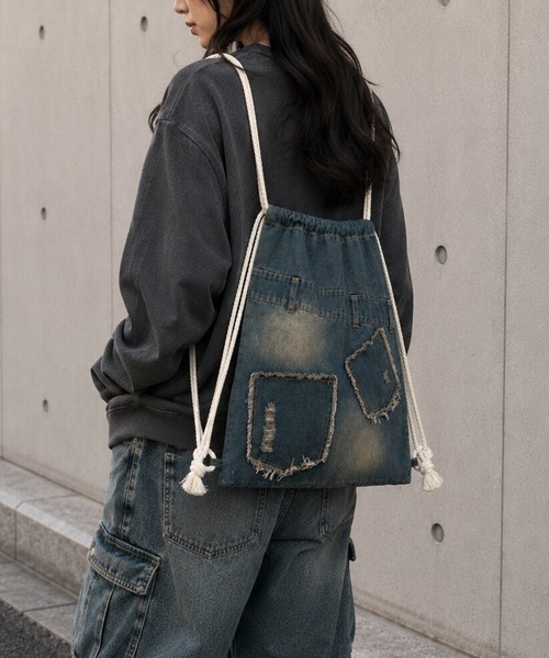 BENDER TOKYO デイバック リュック リメイク風デザイン デニム