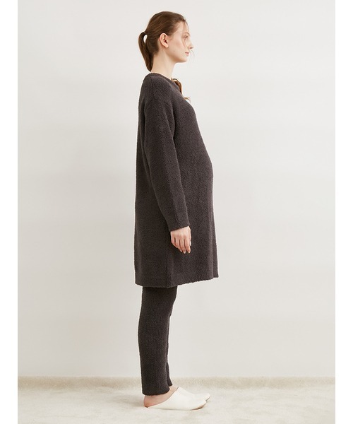 GELATO PIQUE ケーブルニットワンピース ブラウン gelato pique ブラウン リブ編み ルームウェア PUQF