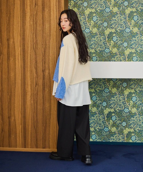 niko and…（ニコアンド） ニット セーター バイカラーアートニットプル