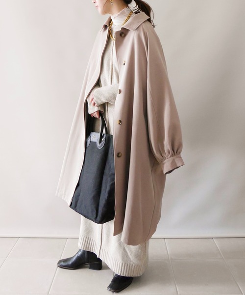 「ECRIRE」 ステンカラーコート M モカ レディース_画像4