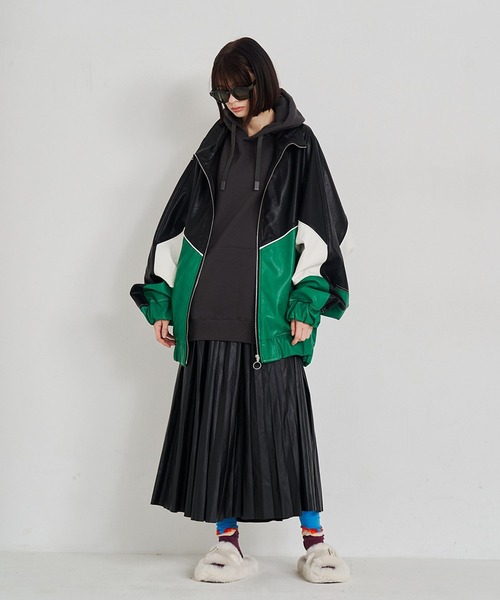 SeeSew ブルゾン アウター 「UNISEX」SYNTH-LETHER PIPING JACKET