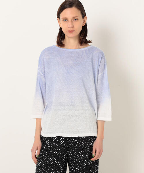 「TOMORROWLAND」 「GALERIE VIE」7分袖カットソー S ブルー系その他 レディース_画像3