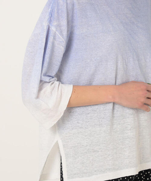 「TOMORROWLAND」 「GALERIE VIE」7分袖カットソー S ブルー系その他 レディース_画像9