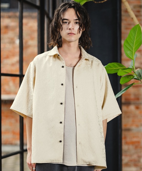 「Casper John」 半袖シャツ LARGE オレンジ メンズ_画像3