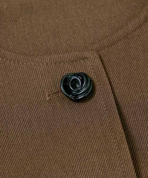 ノーカラーコート コート マフラー付き ノーカラーフレアミドルコート