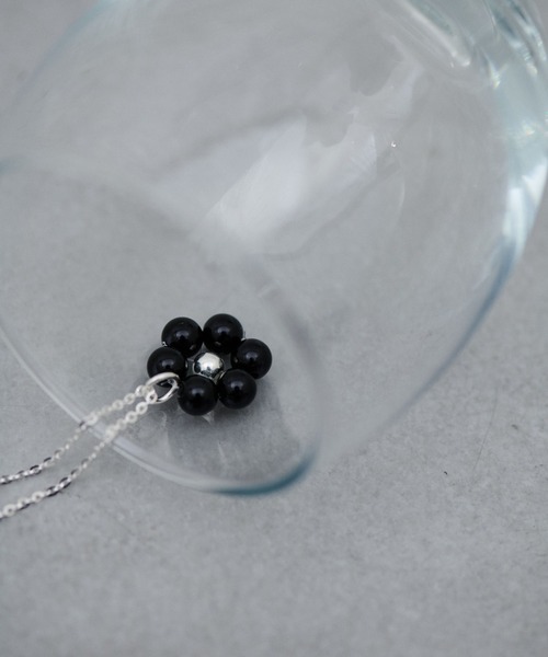 ネックレス Sivelle./Silver925オニキスフラワーネックレス レディースの画像