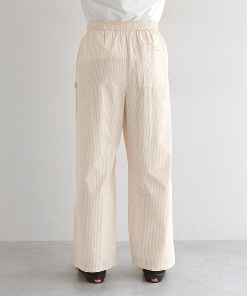 ANME ワイドパンツ パンツ カラーストライプ2タックイージーパンツ