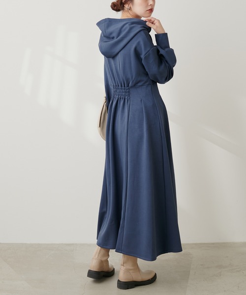 「natural couture」 長袖ワンピース FREE チャコールグレー レディース_画像3