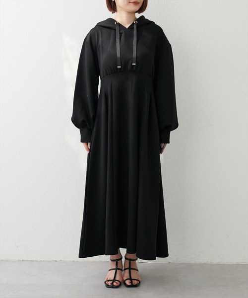 「natural couture」 長袖ワンピース FREE チャコールグレー レディース_画像7
