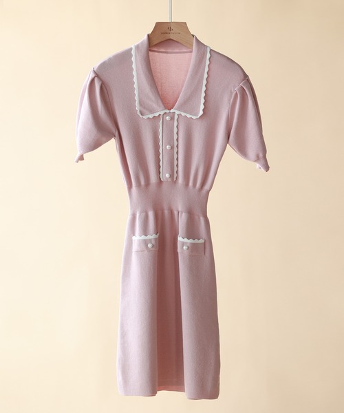 「SAISON DE PAPILLON」 ニットワンピース L ピンク レディース_画像2