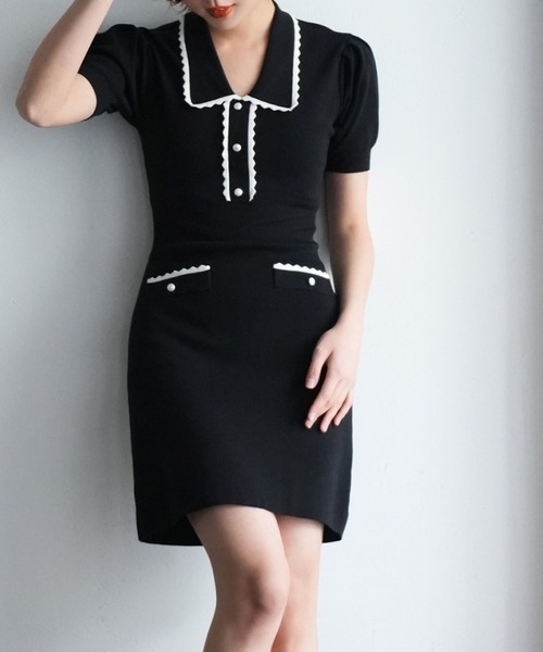 「SAISON DE PAPILLON」 ニットワンピース L ピンク レディース_画像9