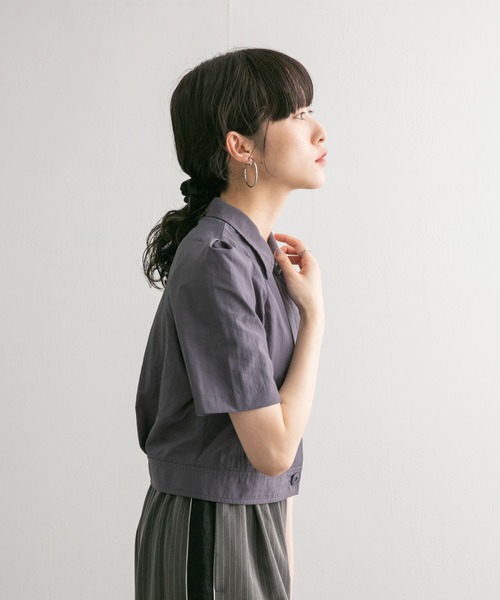 「KBF」 半袖シャツ ONE チャコールグレー レディース_画像4