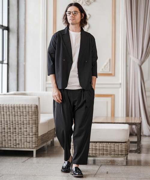 CAMBIO（カンビオ） スラックス mp14687-Classic Pinstripe Two Tuck