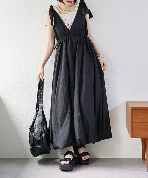 「w closet」 サロペットスカート 0 ブルー レディース_画像3