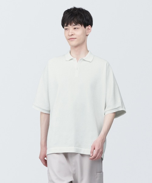 新品【L-XL】 MUJI LABO カポックシャツ ポロシャツ 半袖シャツ 無印良品（MUJI） 半袖ポロシャツ L ブラック メンズ : ZOZOTOWN Yahoo